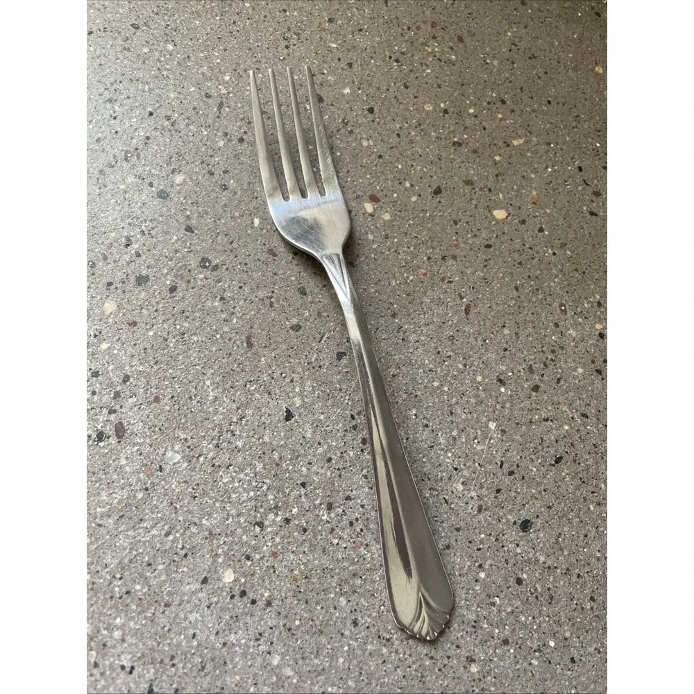 Cambridge Stainless KARLA KRYSTEN Inverted V Lines Plume SALAD FORK 7.25